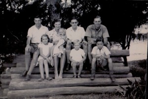 (from l to r back row) My brother Rod, sister Jean, my brother Ted, my brother Jack.First row (from l t r) My cousin Lorna, my cousin David, my youngest brother Jim and myself (looking less than happy)
